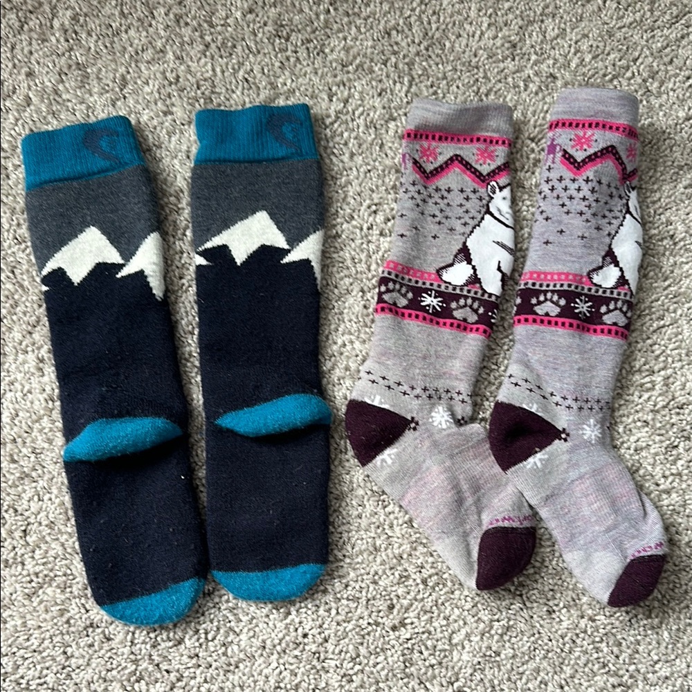 Smartwool Blue and Gray Knee-High Socks Set